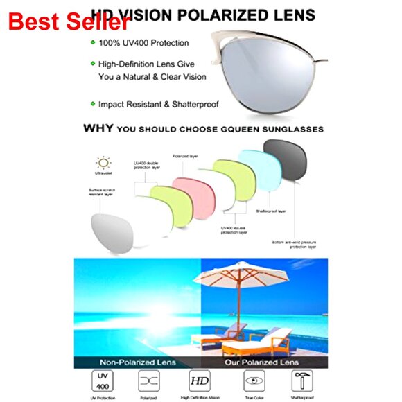 Oversized Cat Eye Sunglasses Polarized UV400 Protection Metal Frame main image 4